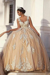 Stunning Sweetheart Spaghetti Sleeveless Ball Gown Embroidery Tulle Wedding Dresses With Appliques